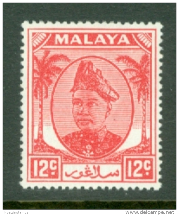 Malaya - Selangor: 1949/55   Sultan Hisamud-din Alam Shah   SG99    12c    MH - Selangor