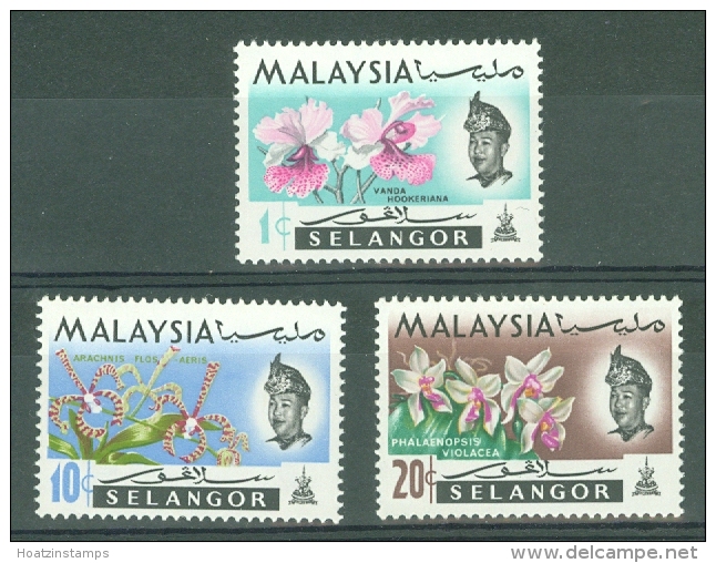Malaya - Selangor: 1970   Flowers   SG143-145   1c, 10c And 20c   [Wmk Sideways]     MNH - Selangor