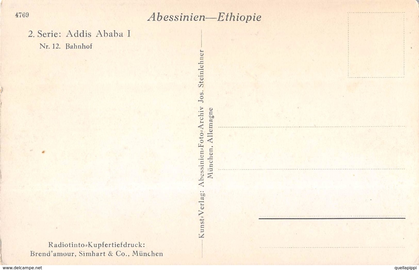 06275 "ETIOPIA - ADDIS ABABA I"  ANIMATA, AUTO '40. CART NON SPED - Etiopia