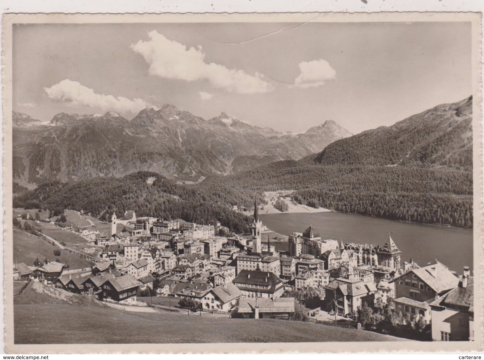 Suisse,helvetia,swiss,schweiz,svizzera,switzerland ,GRISONS,SAINT MORITZ,1948,VUE AERIENNE - Sankt Moritz