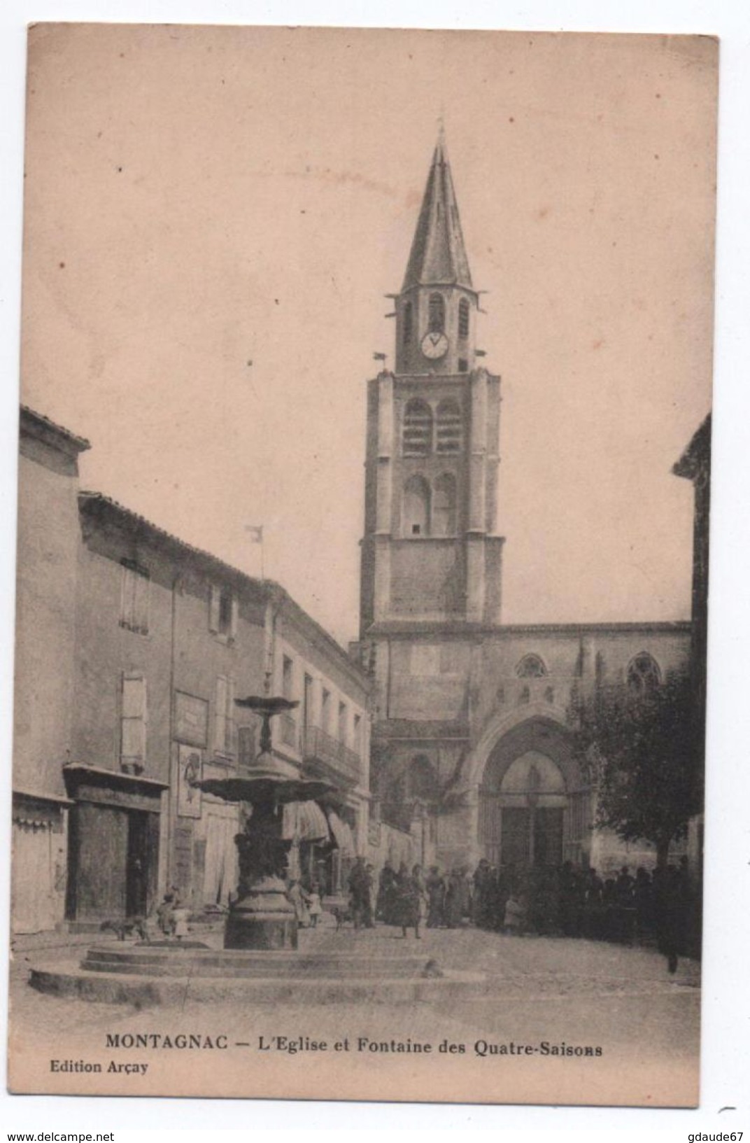 MONTAGNAC (34) - L'EGLISE ET FONTAINE DES QUATRE SAISONS - Montagnac