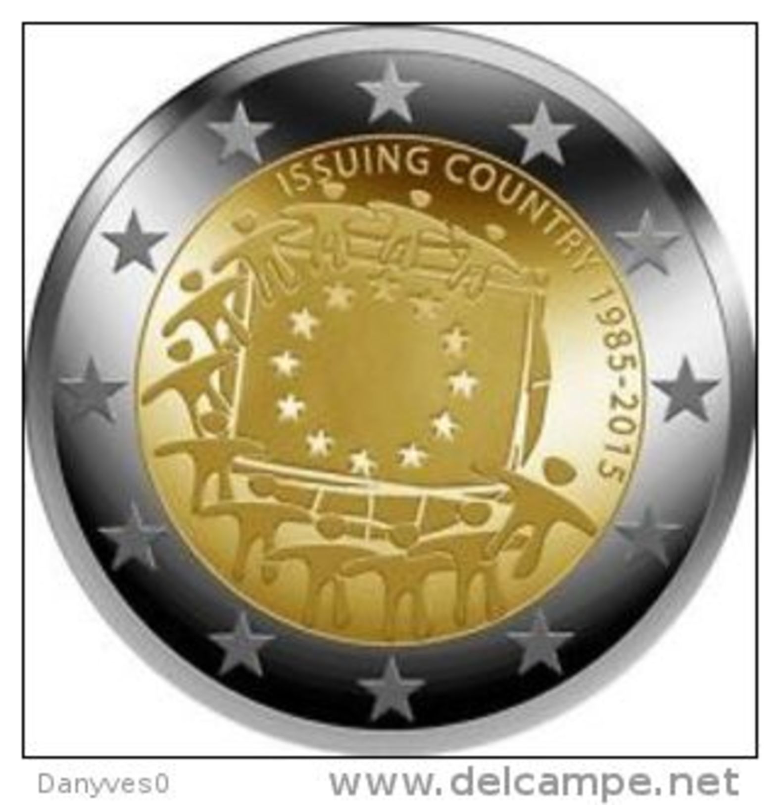 Pièce 2 Euro Commémorative  UNC  Luxembourg  "  Drapeau Européen  " - Luxembourg