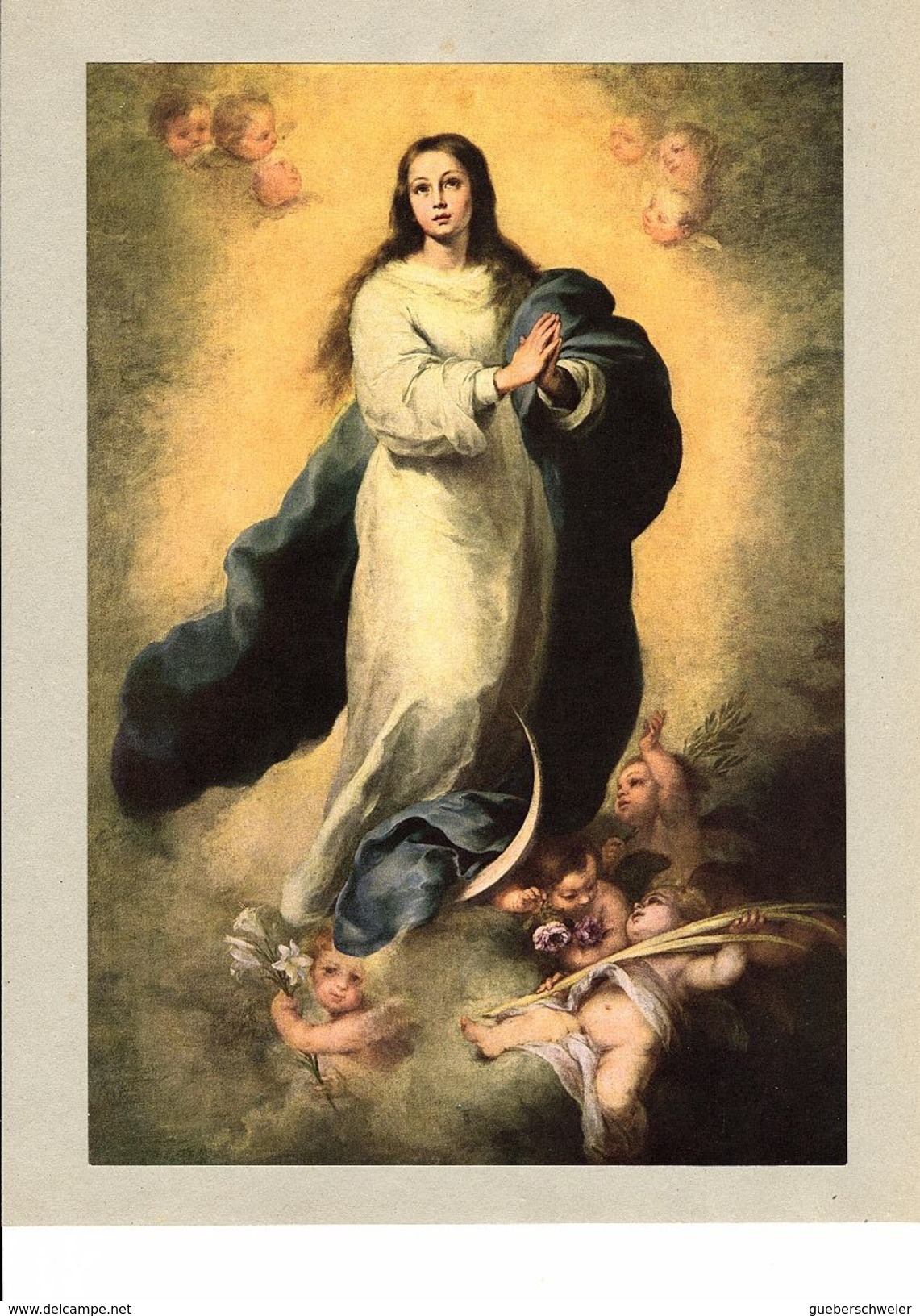 Reproduction Ancienne "Immacullée Conception" De MURILLO  Ft 17 X 25 Cm - Estampes & Gravures