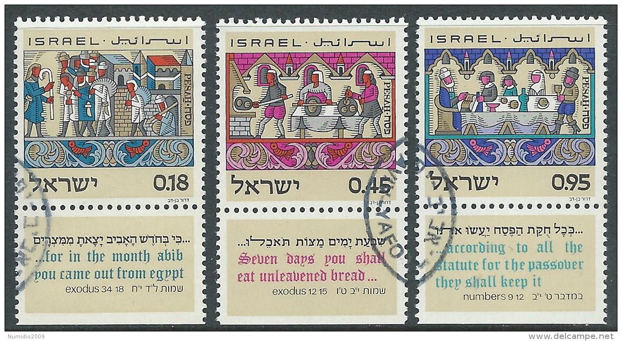 1972 ISRAELE USATO FESTA DI PESAH CON APPENDICE - T10-5 - Gebraucht (mit Tabs)