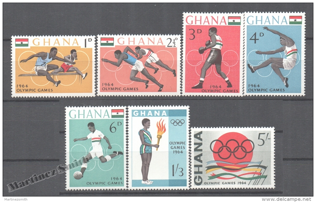 Ghana 1964 Yvert 171-77, Tokyo Summer Olympic Games - MNH - Ghana (1957-...)
