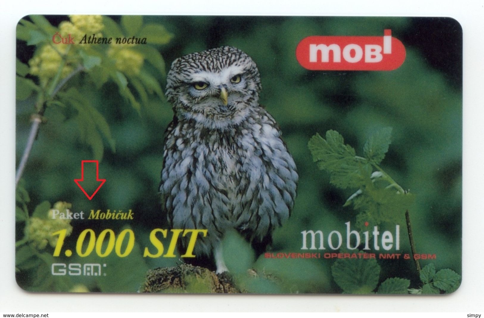 SLOVENIA Bird Owl PAKET Mobicuk Mobil Prepaid Phonecard  31.12.2000 - Uilen