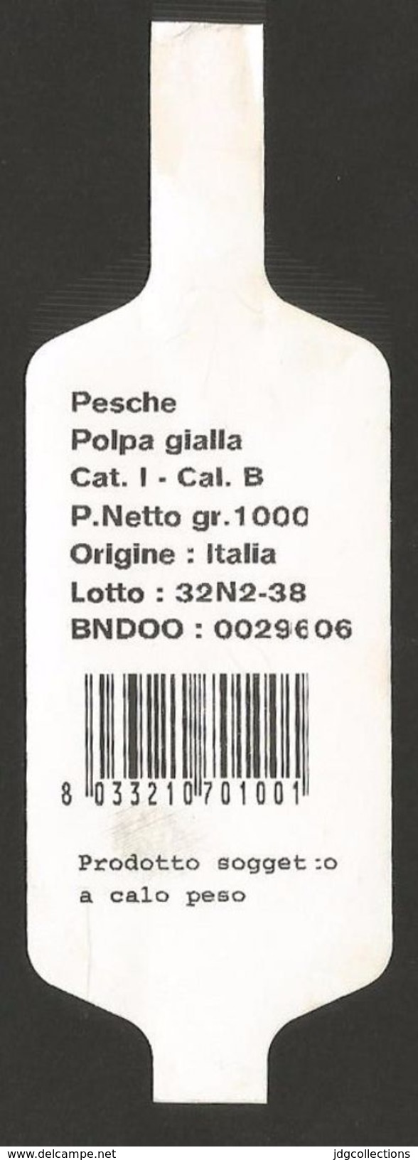 # PESCHE ANTOLINI Verona Italy Tag Balise Etiqueta Anhänger Cartellino Peaches Peches Duraznos Fruits Fruta Frucht - Fruits & Vegetables