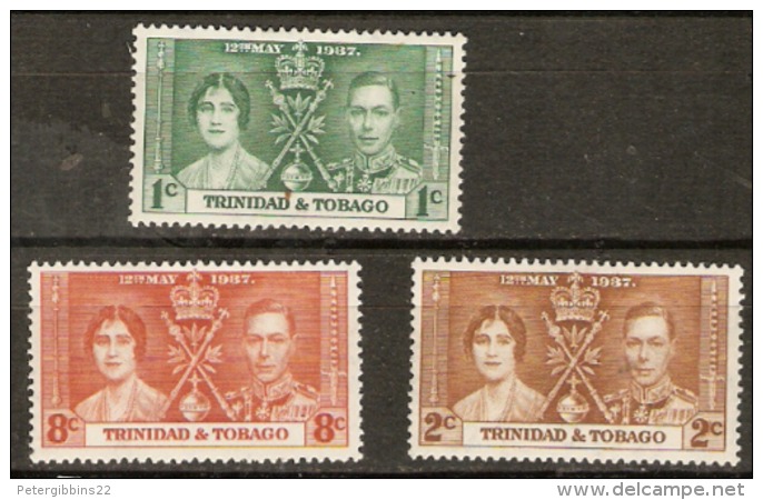 Trinidad &amp; Tobago 1937 SG 243-5 Coronation  Mounted Mint - Trinidad & Tobago (...-1961)