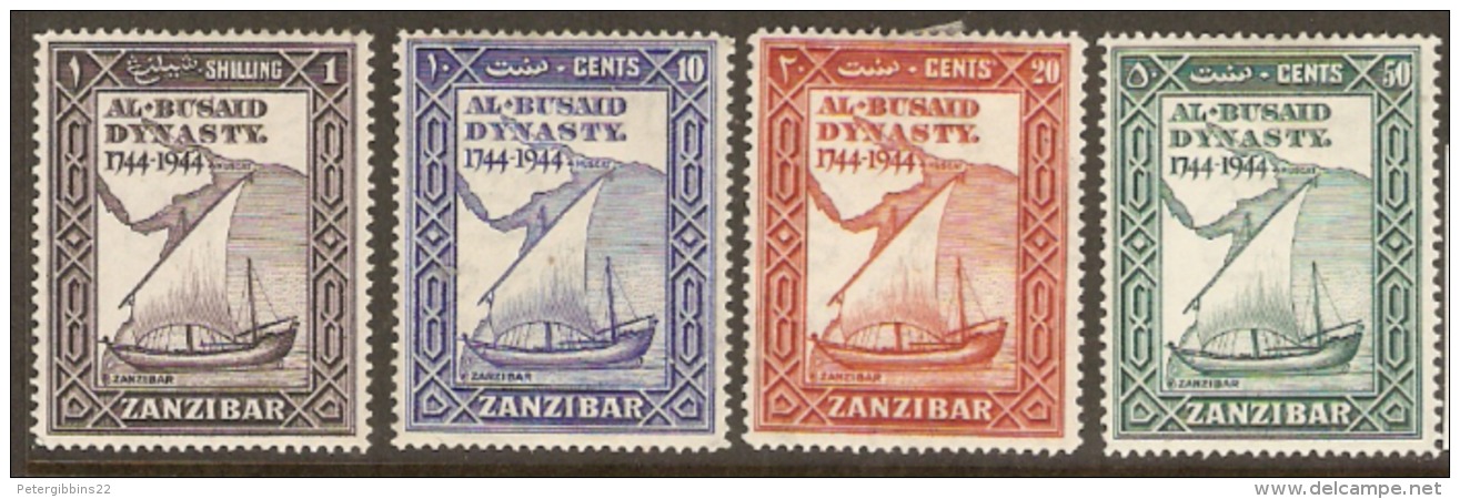 Zanzibar 1944 SG 327-30  Mounted Mint - Zanzibar (...-1963)