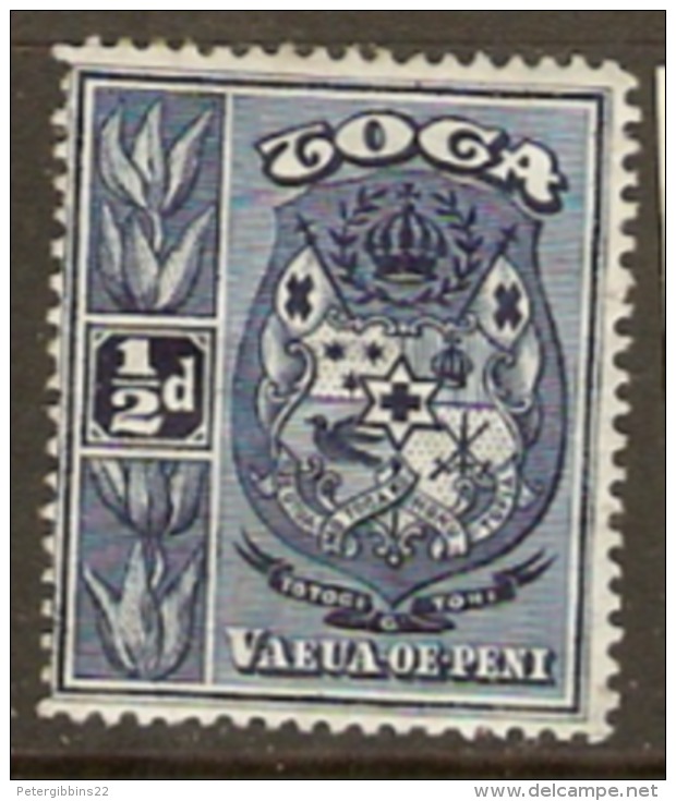 Toga 1897 SG 38 1/2d Partial Gum Mounted Mint - Tonga (...-1970)