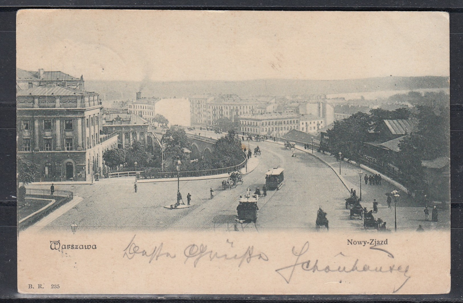 Polen 1901 Fotokarte  "Warszawa Nowy-Zjazd " Mit 4 Kop-Marke Russland Nach Wien - Pologne