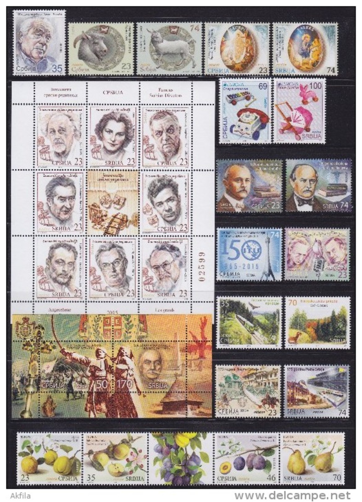 Serbia, 2015, Complete Year With Surcharge Stamps, MNH (**) - Serbia