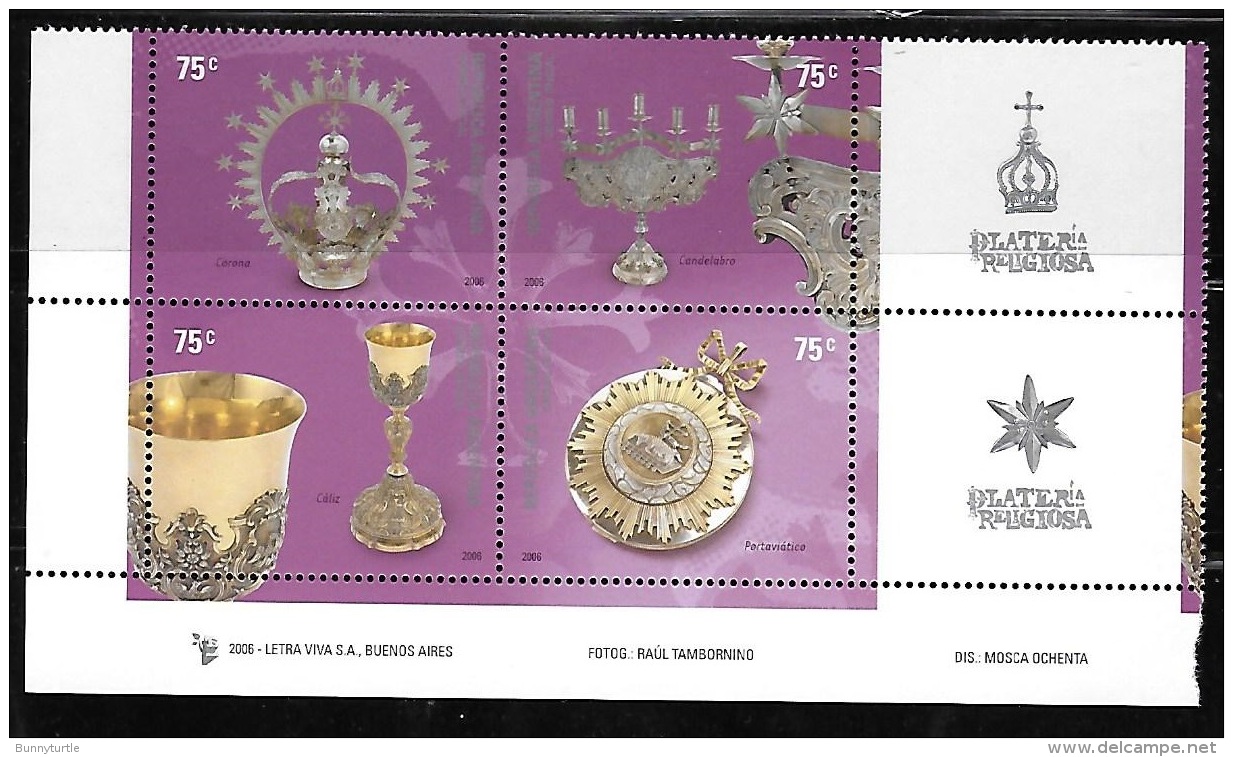 Argentina 2006 Silver Religious Objects MNH - Unused Stamps