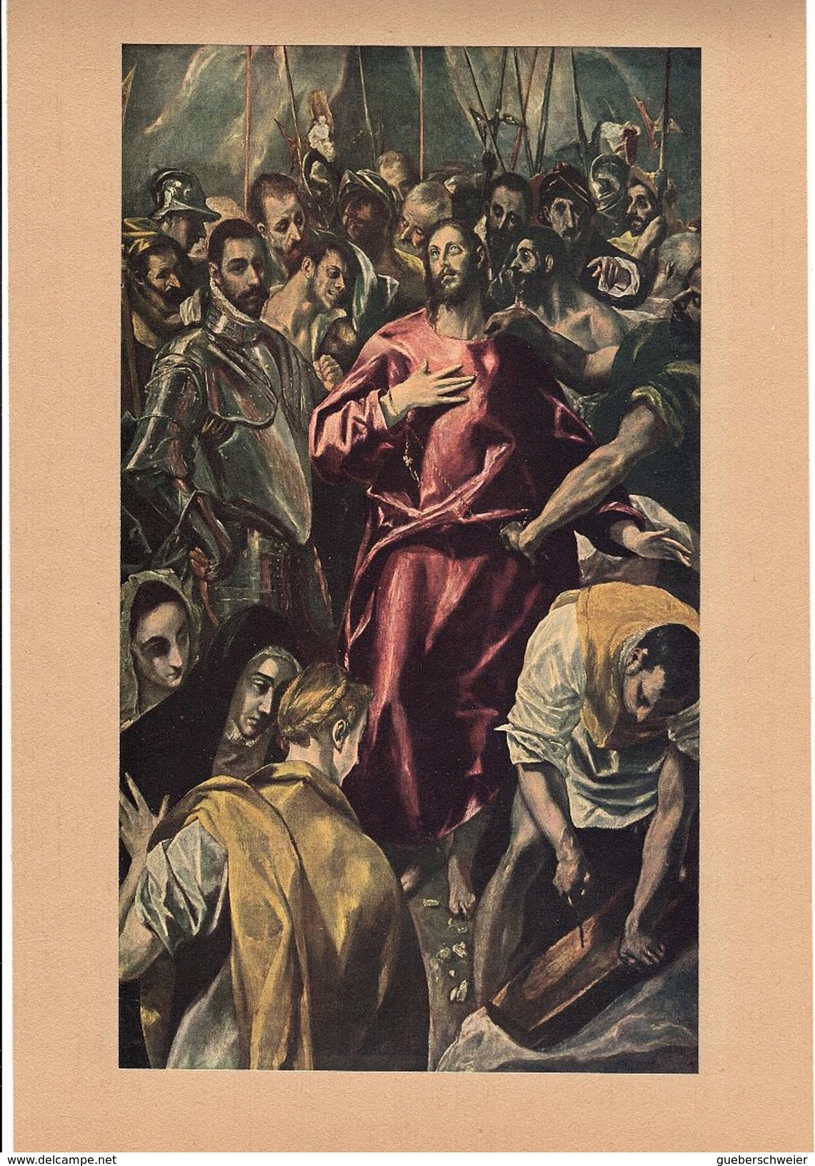 Reproduction Ancienne "L'arrestation Du Christ" De GRECO  Ft 15 X 26,5 Cm - Estampes & Gravures