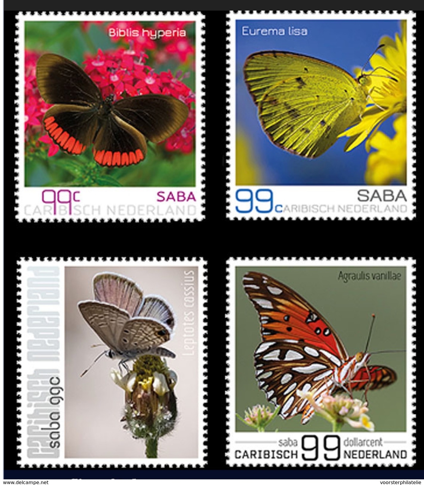 S 279 ++ CARIBISCH NEDERLAND SABA 2017 VLINDERS BUTTERFLIES PAPILLON MNH POSTFRIS - Curaçao, Nederlandse Antillen, Aruba