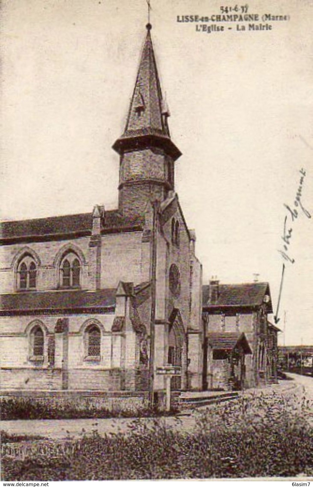 CPA - LISSE-en-CHAMPAGNE (51) - Aspect Du Quartier De L'Eglise Et De La Mairie En 1940 - Autres & Non Classés