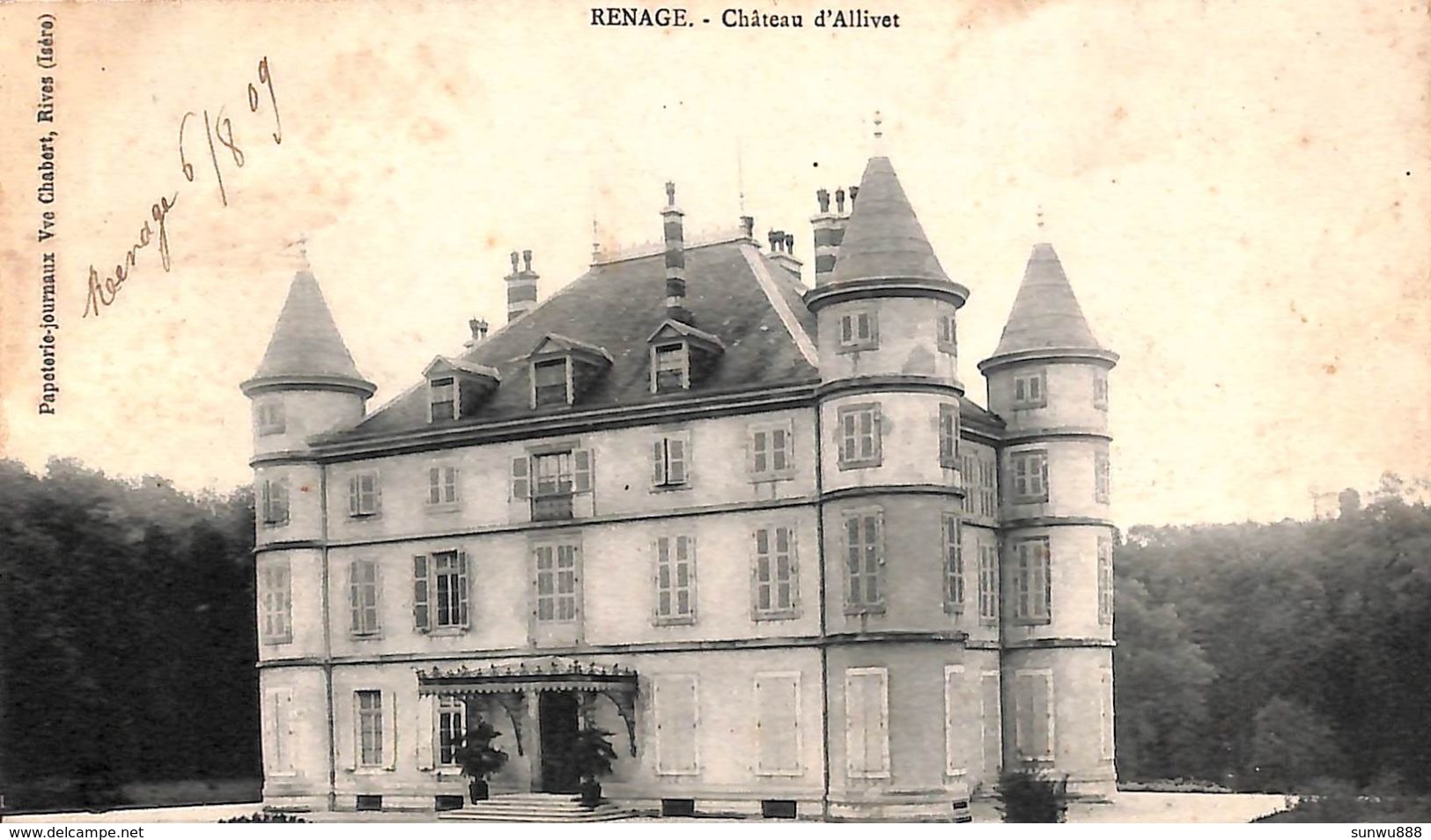 38 - Renage - Château D'Allivet (1909) - Renage