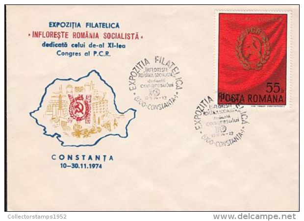 64406- ROMANIAN COMMUNIST PARTY CONGRESS, SPECIAL COVER, 1974, ROMANIA - Covers & Documents