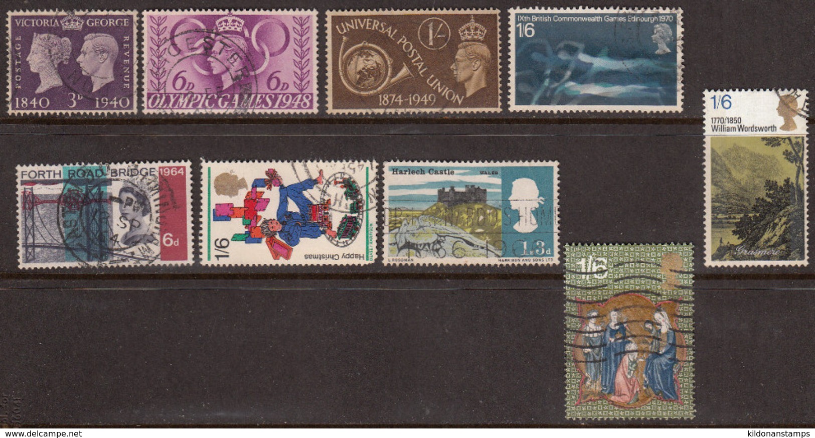 Great Britain 1940-70 Commemoratives, Cancelled, Sc# ,SG 484,497,502,660,691,777,828,840 - Used Stamps