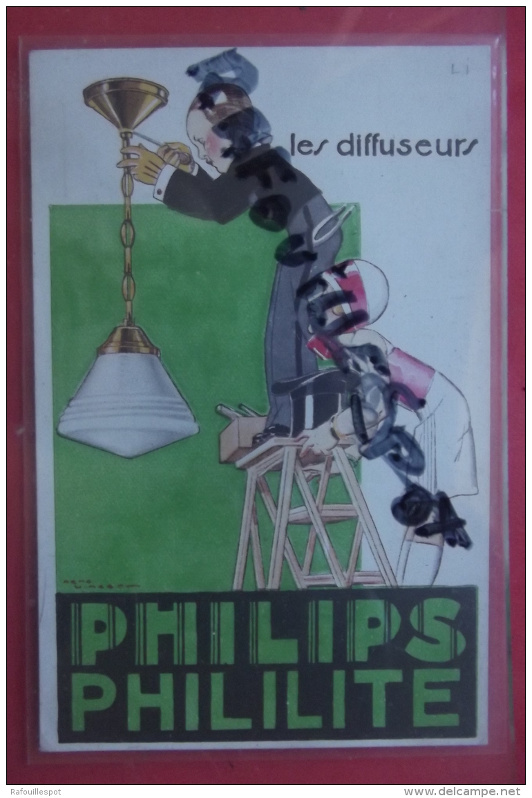 Cp Pub Les Diffuseurs Phillips Phililite Signe Vimbert , - Advertising