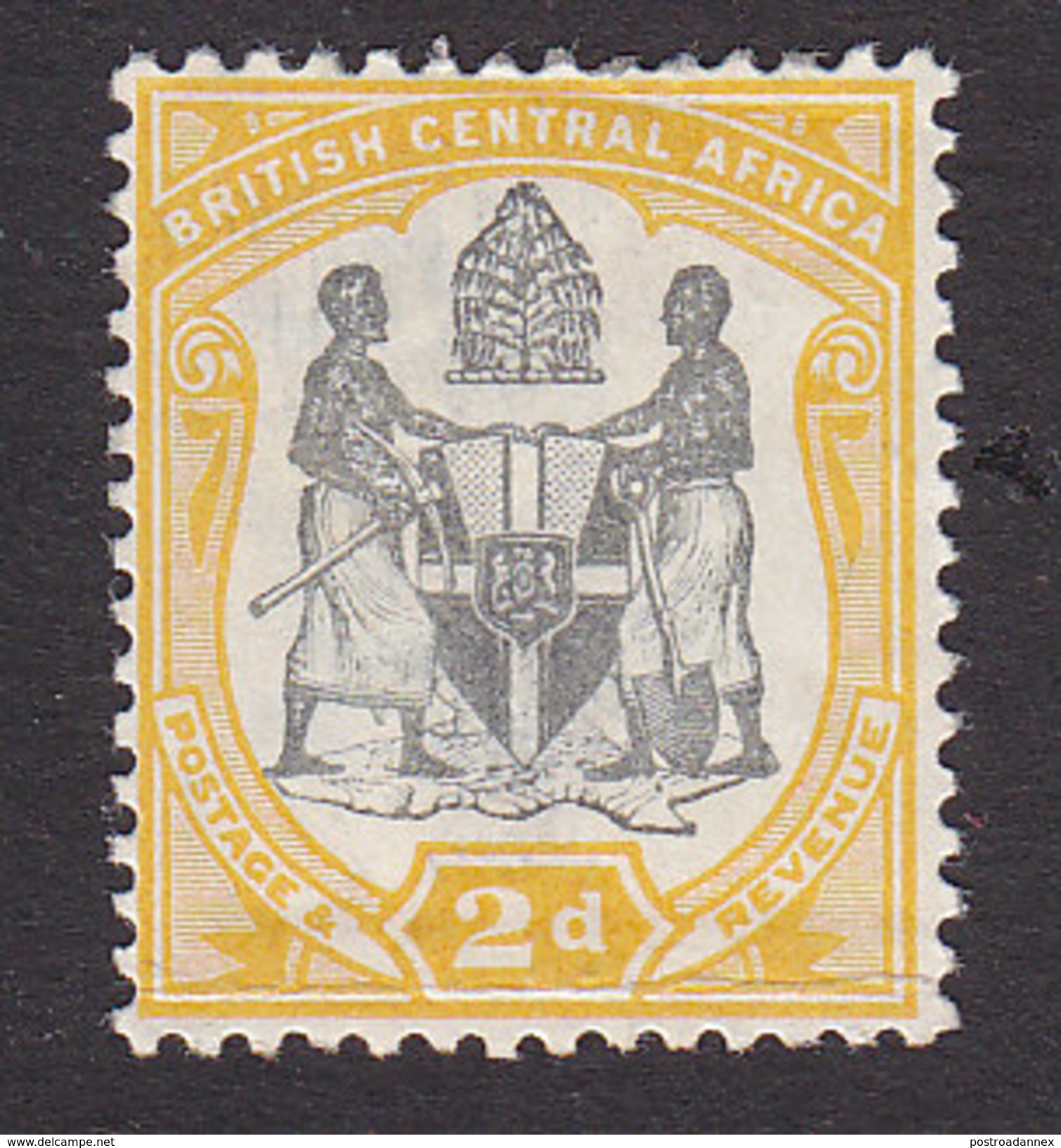 British Central Africa, Scott #45, Mint Hinged, Arms, Issued 1897 - Nyasaland (1907-1953)