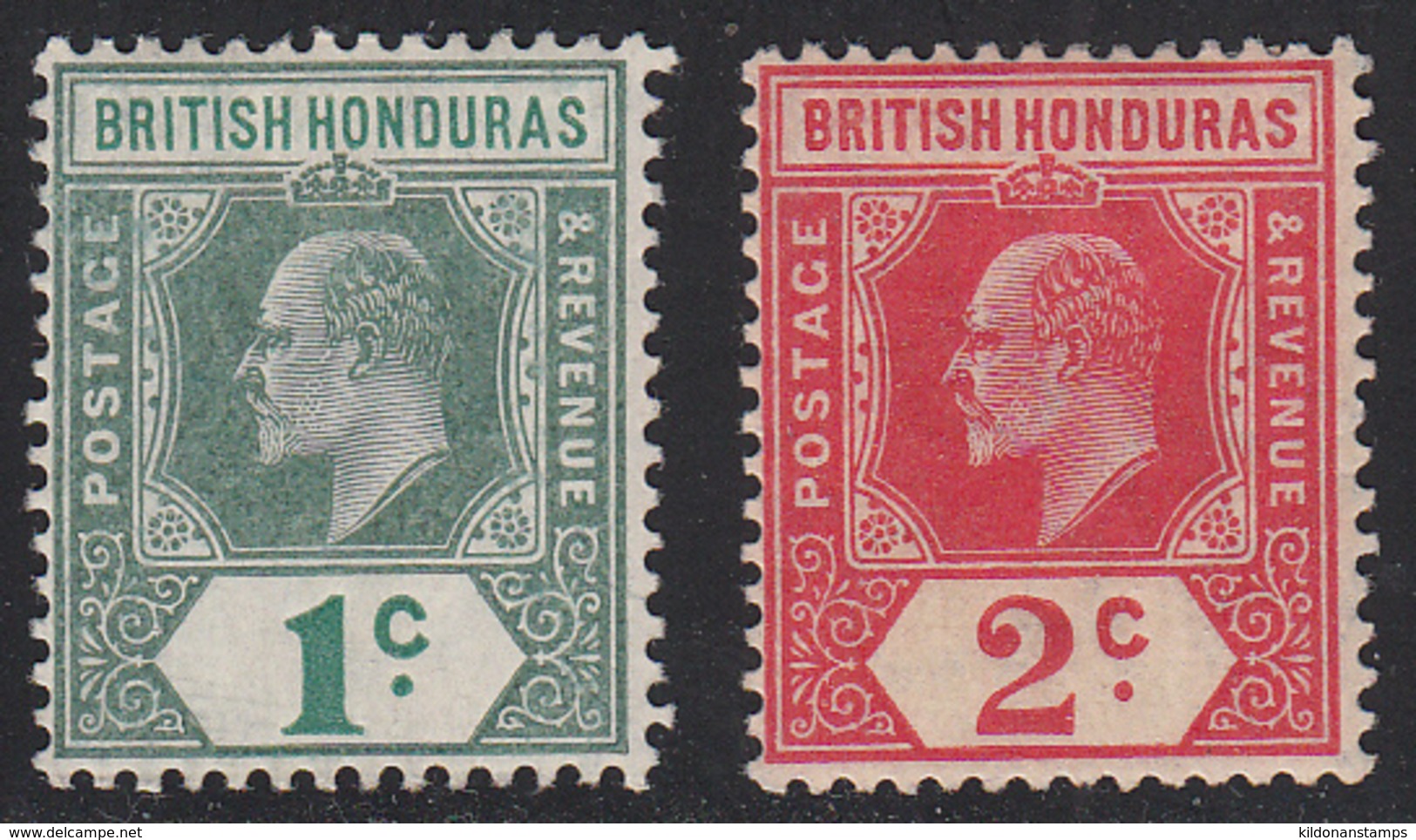 British Honduras 1908-11 Mint Mounted, Sc# , SG 95-96 - Honduras Británica (...-1970)