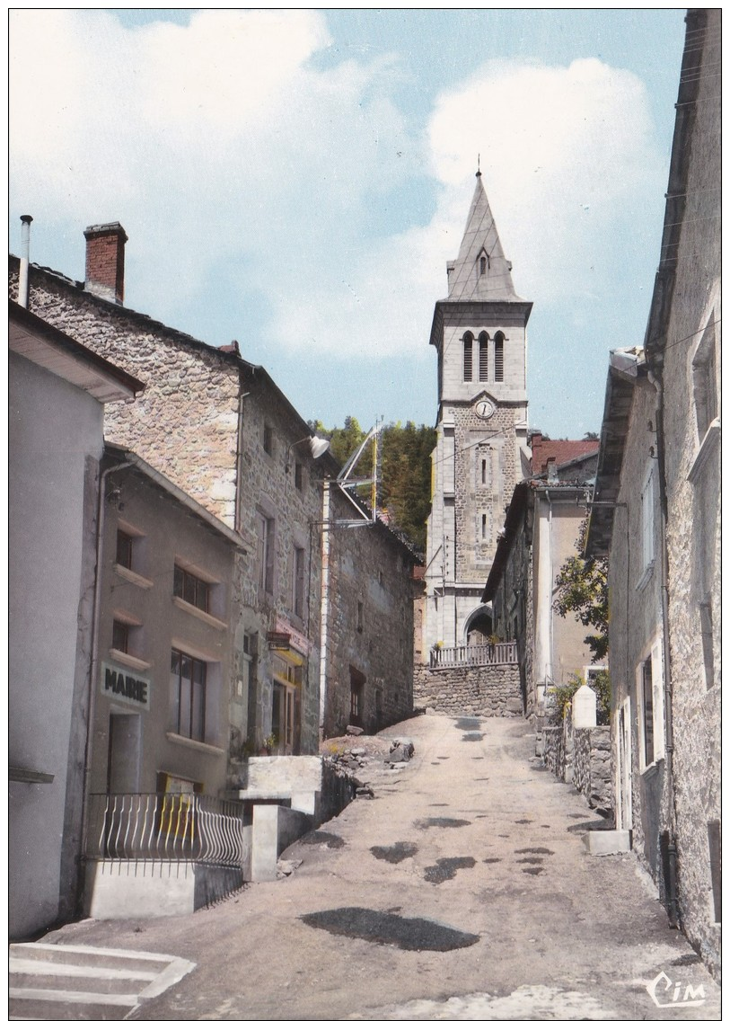 E12 - 07 - Rochepaule - Ardèche - Rue De La Mairie Et L'Eglise - Carte Photo - N° Cc 67 - Autres & Non Classés