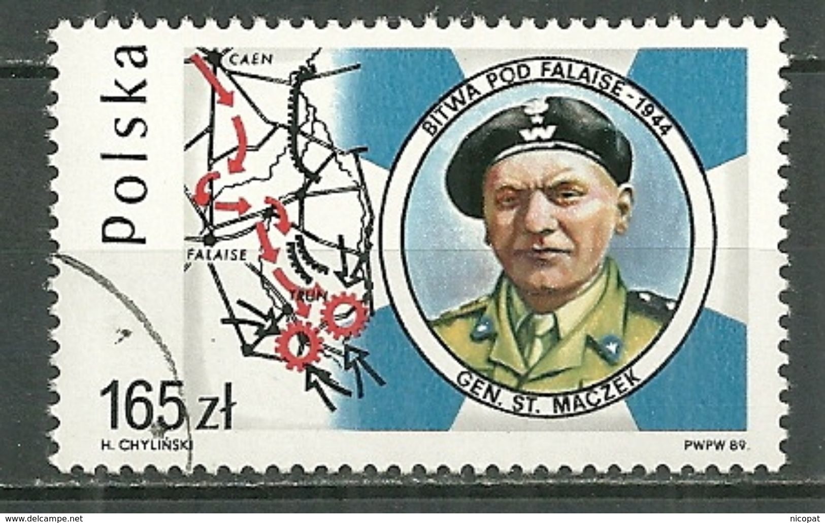 POLAND Oblitéré 3019 Général Maczek Bataille De Falaise - Oblitérés