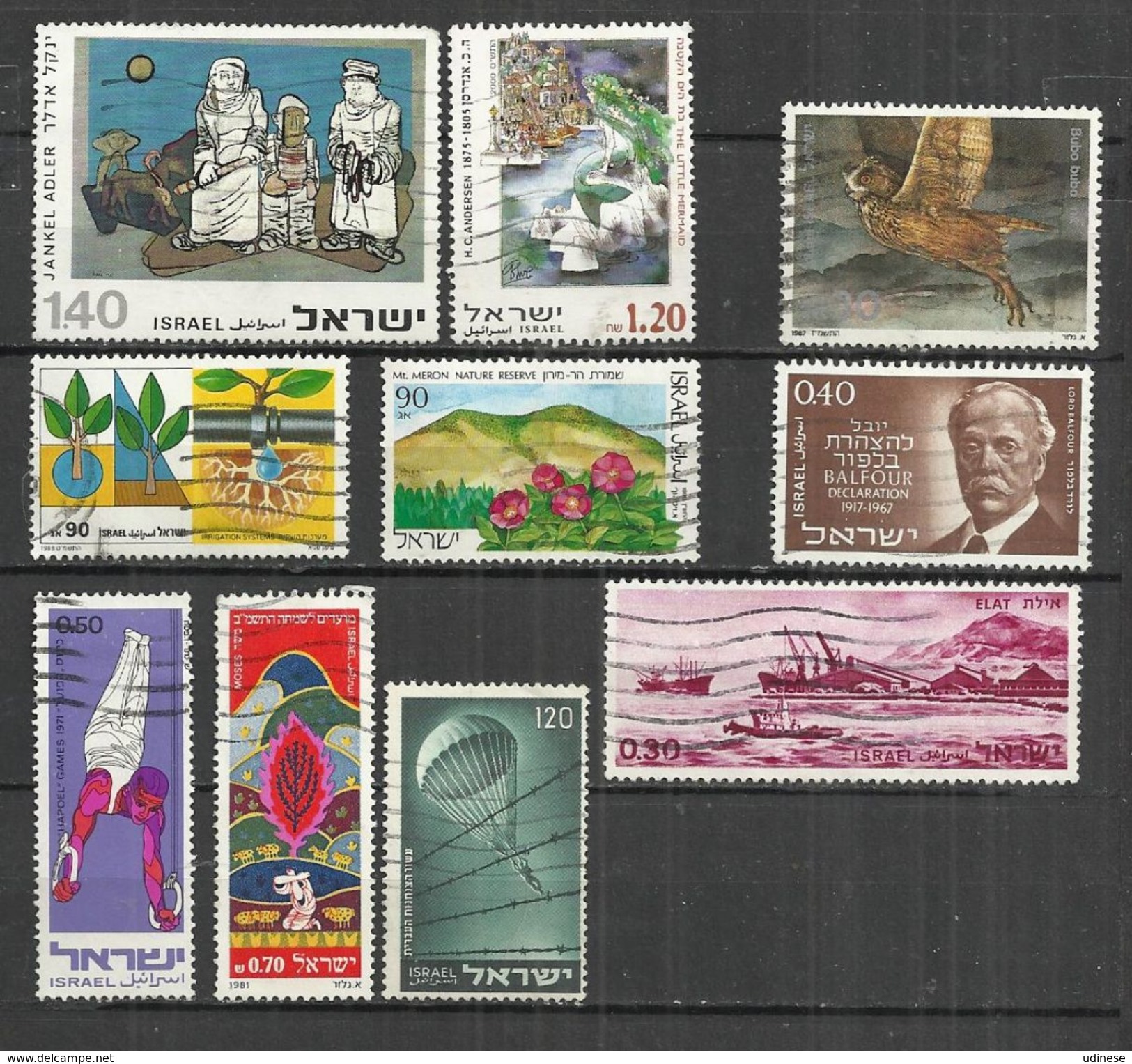 TEN AT A TIME - ISRAEL  LOT OF 10 DIFFERENT 2 - OBLITERE USED GESTEMPELT USADO - Collections, Lots & Series