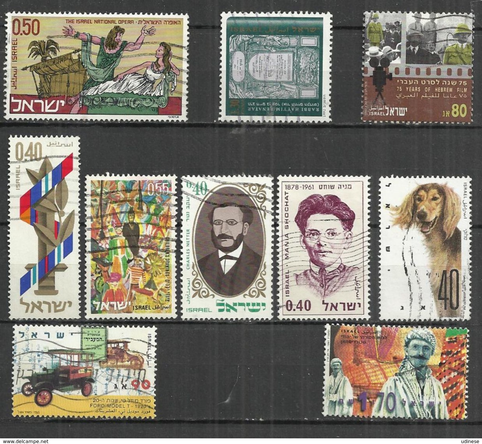 TEN AT A TIME - ISRAEL  LOT OF 10 DIFFERENT 3 - OBLITERE USED GESTEMPELT USADO - Colecciones & Series
