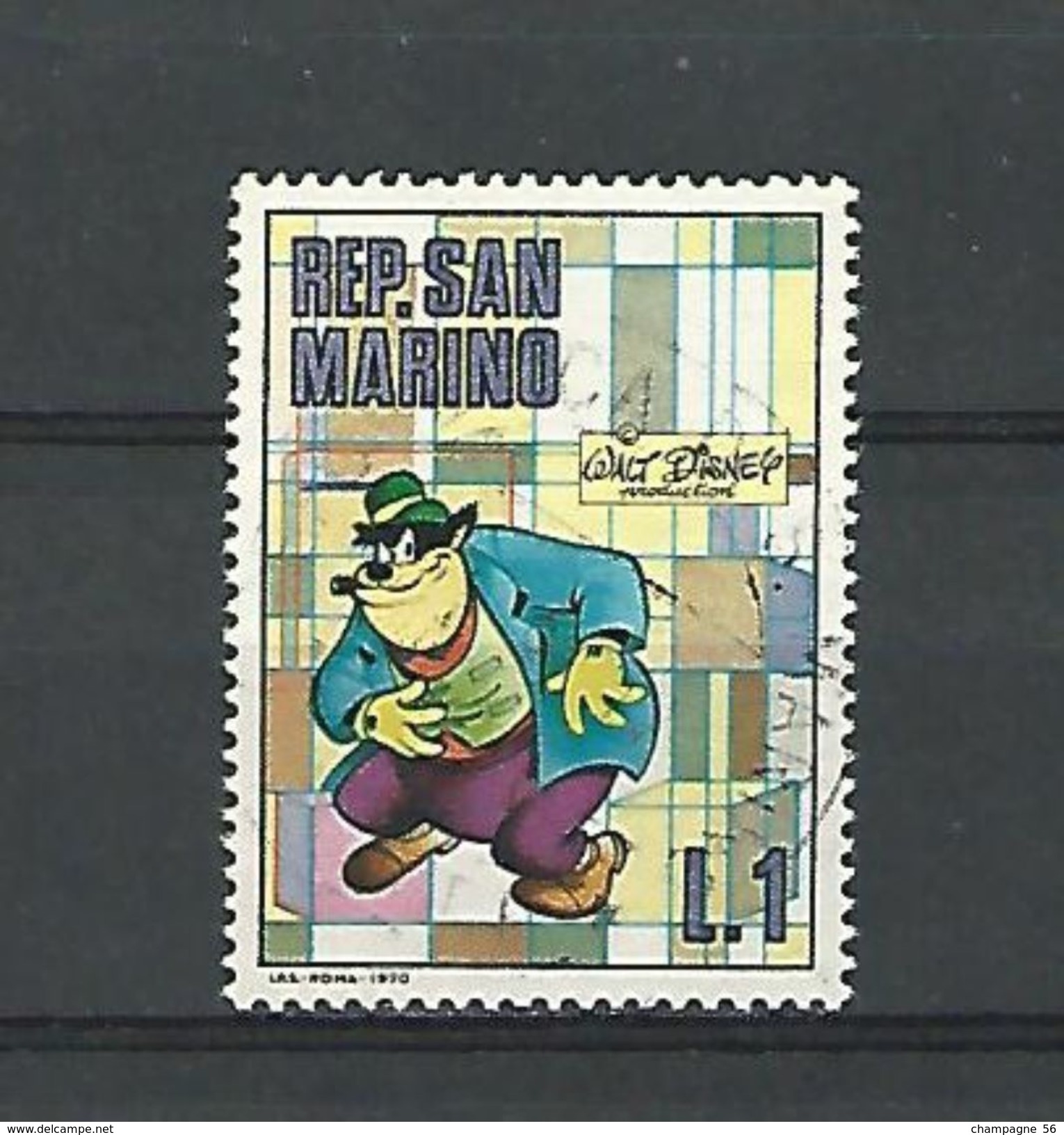 1970  REP.SAN MARINO WALT DISNEY OBLITERE - 1961-70: Used