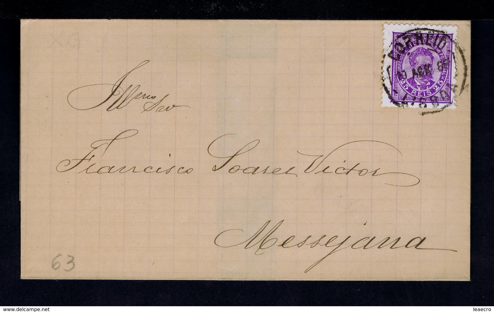 Portugal Don Charles 1886 Messejana Cover Gc2857 - Lettres & Documents