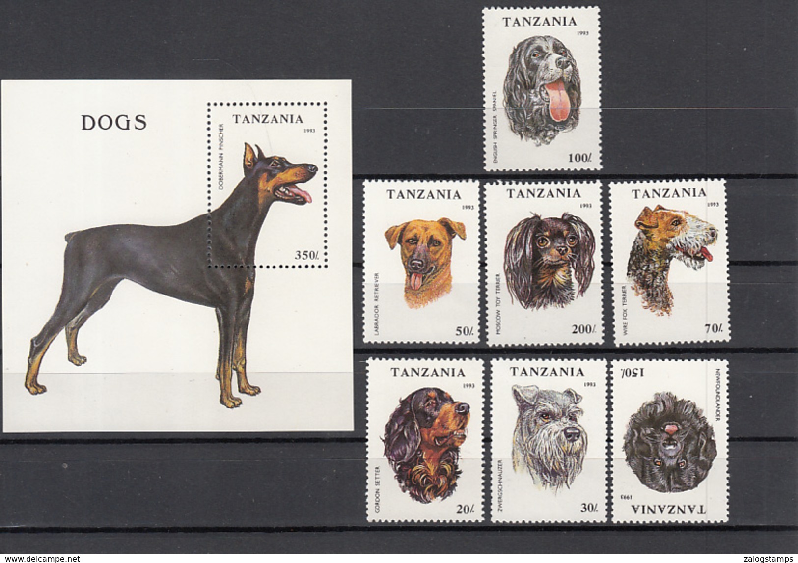 Tanzania Unused Stamps, Animals, Dogs     (Black Box A-34) - Domestic Cats