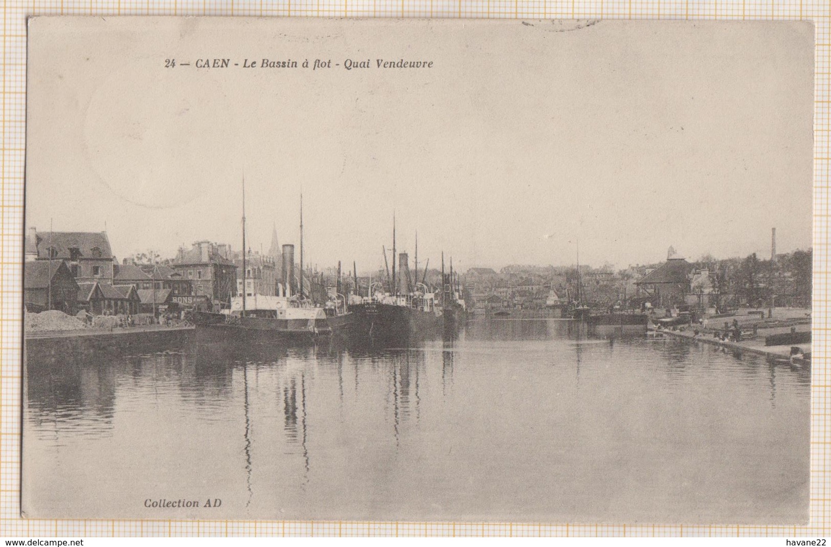 7AJ489 CAEN LE BASSIN A FLOT QUAI VENDEUVRE.2 SCANS - Caen