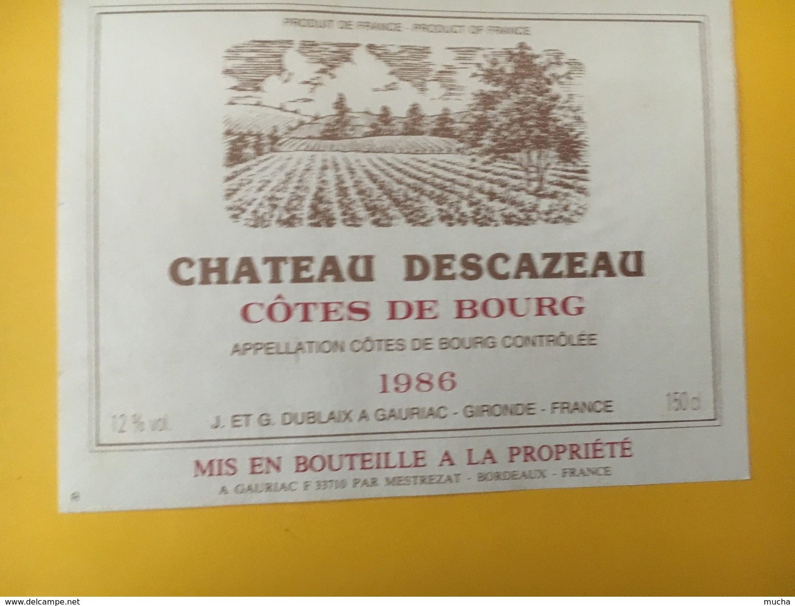 4880 - Château Descazeau 1986 Côtes De Bourg - Bordeaux