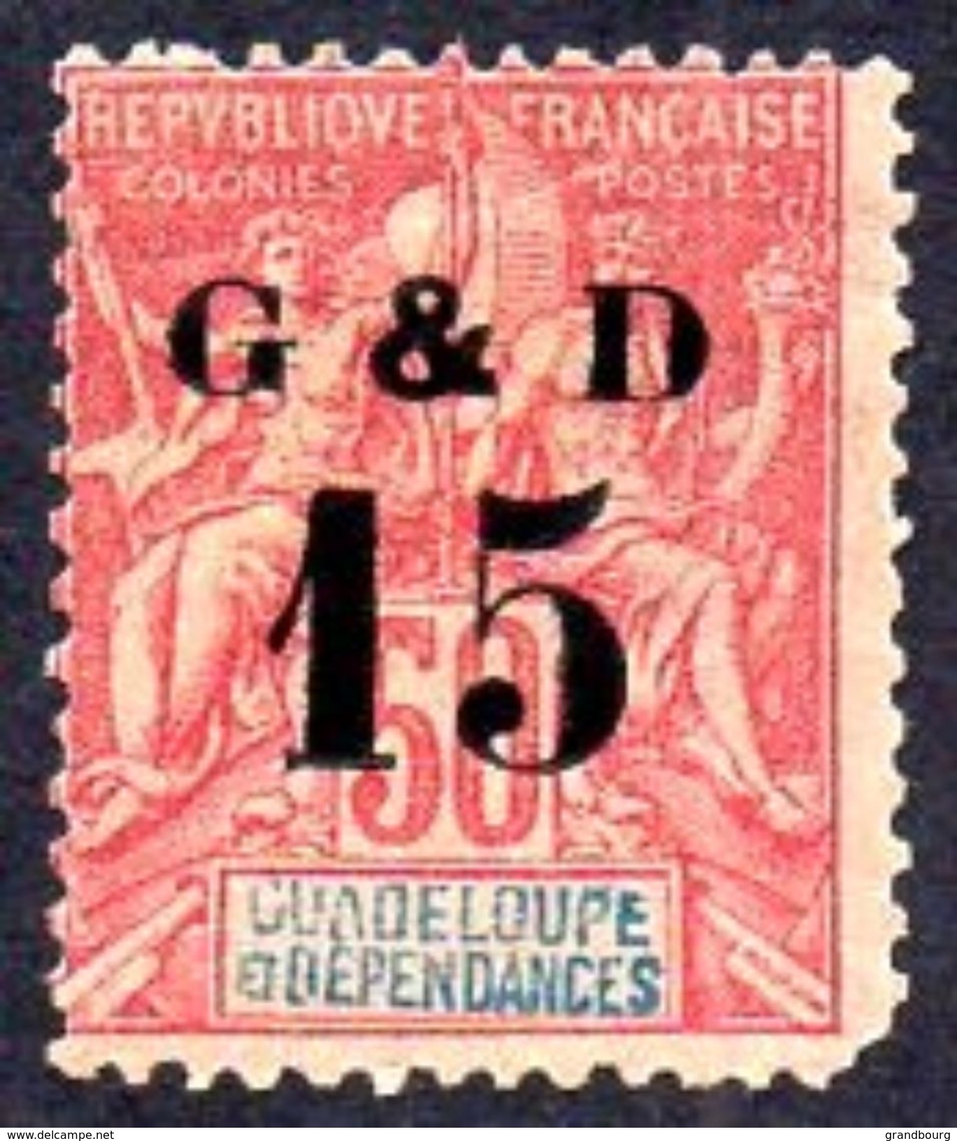 GUADELOUPE Yvert 47b-Maury 47III * Charnière - Défaut Cote 20.00&euro; - Unused Stamps