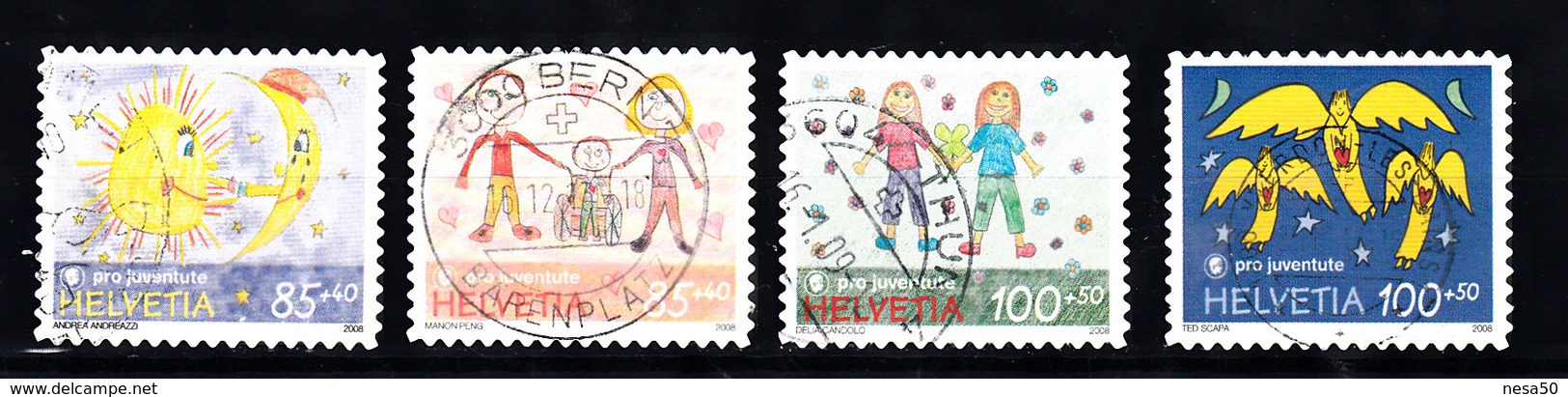 Zwitserland 2008 Mi Nr 2082 - 2085  &bdquo;Pro Juventute&ldquo; Kinderen En Vriendschap -3 - Used Stamps