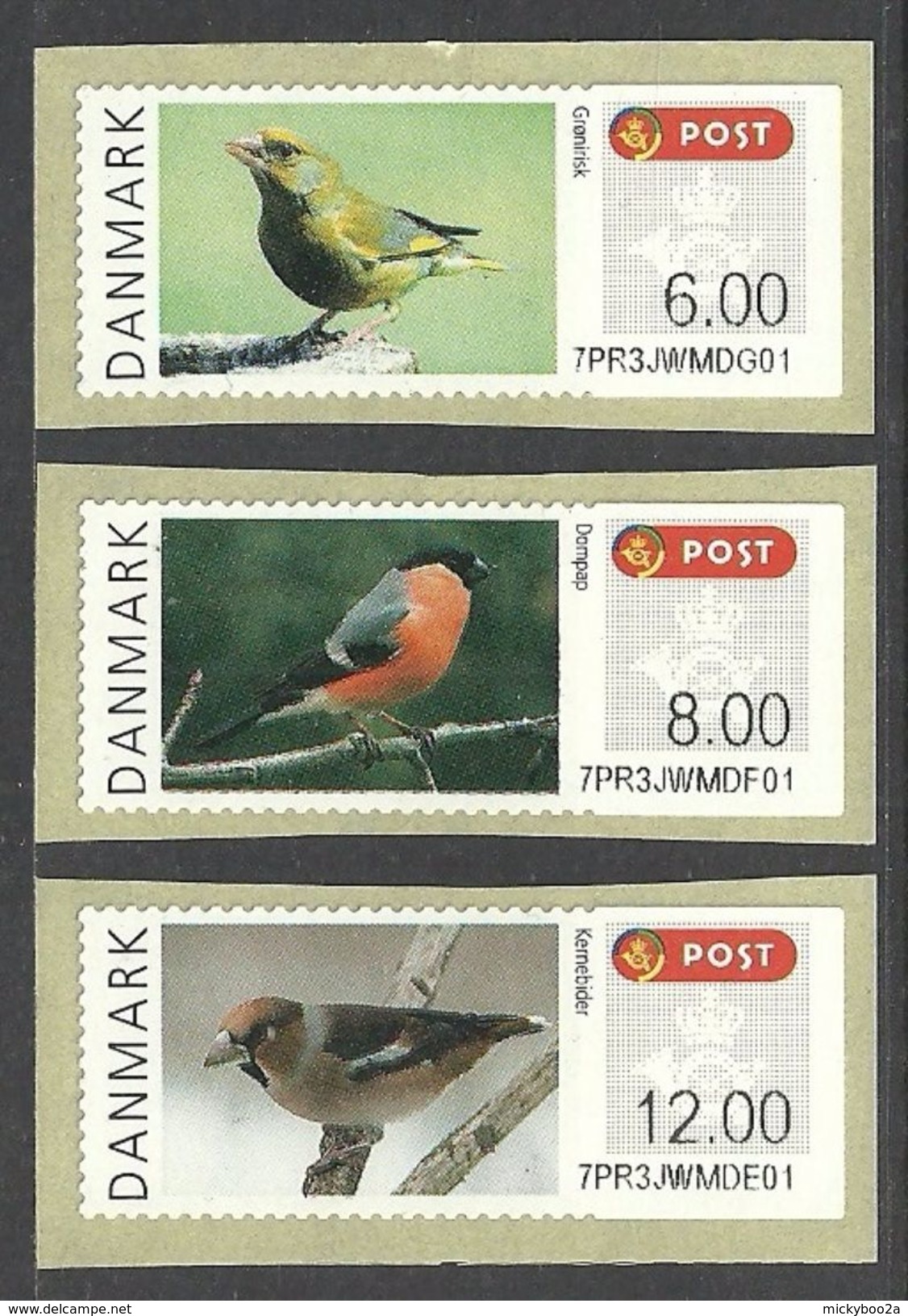 DENMARK 2012 ATM FRAMA POST & GO BIRDS SET MNH - Nuovi