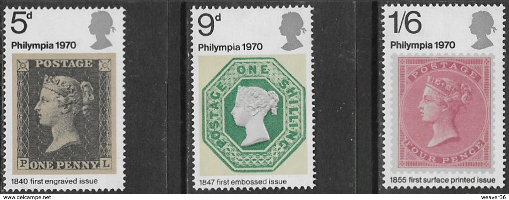 GB SG835-837 1970 Philympia Set Unmounted Mint [2/1152/25D] - Unused Stamps