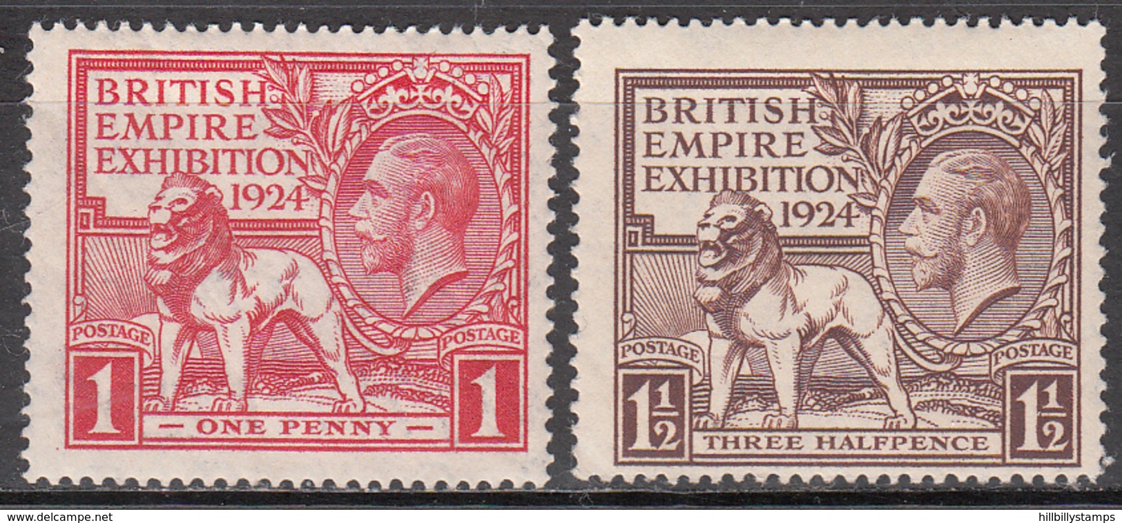 GREAT BRITAIN       SCOTT NO. 185-86       MINT HINGED      YEAR   1924 - Unused Stamps