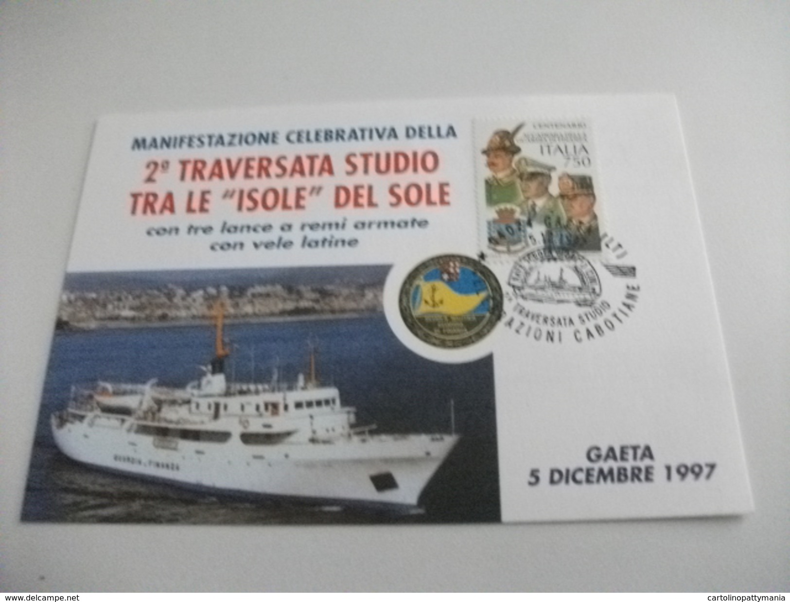 NAVE SHIP SCUOLA GIORGIO CINI  NAUTICA GUARDIA DI FINANZA  DI GAETA 1997 - Guerra