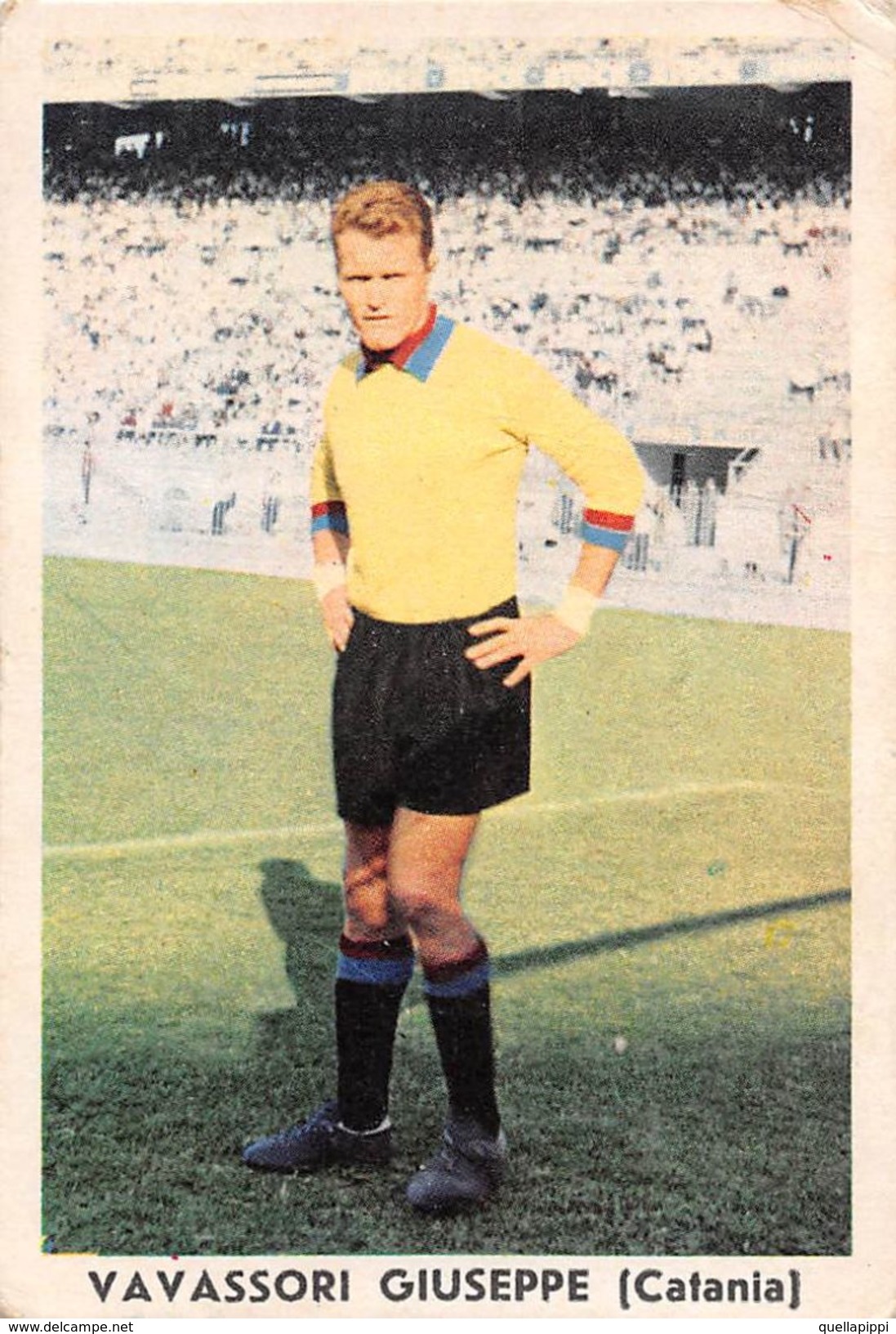 D6313 "VAVASSORI GIUSEPPE - CATANIA"  FIGURINA ORIGINALE CARTONATA DELLA S.T.E.F. - TORINO 1961/1962 - Trading Cards