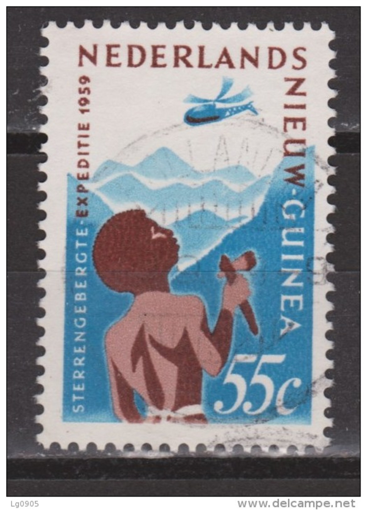 Nederlands Nieuw Guinea Dutch New Guinea Nr 53 Used ; Expeditie Sterrengebergte 1959 - Nederlands Nieuw-Guinea