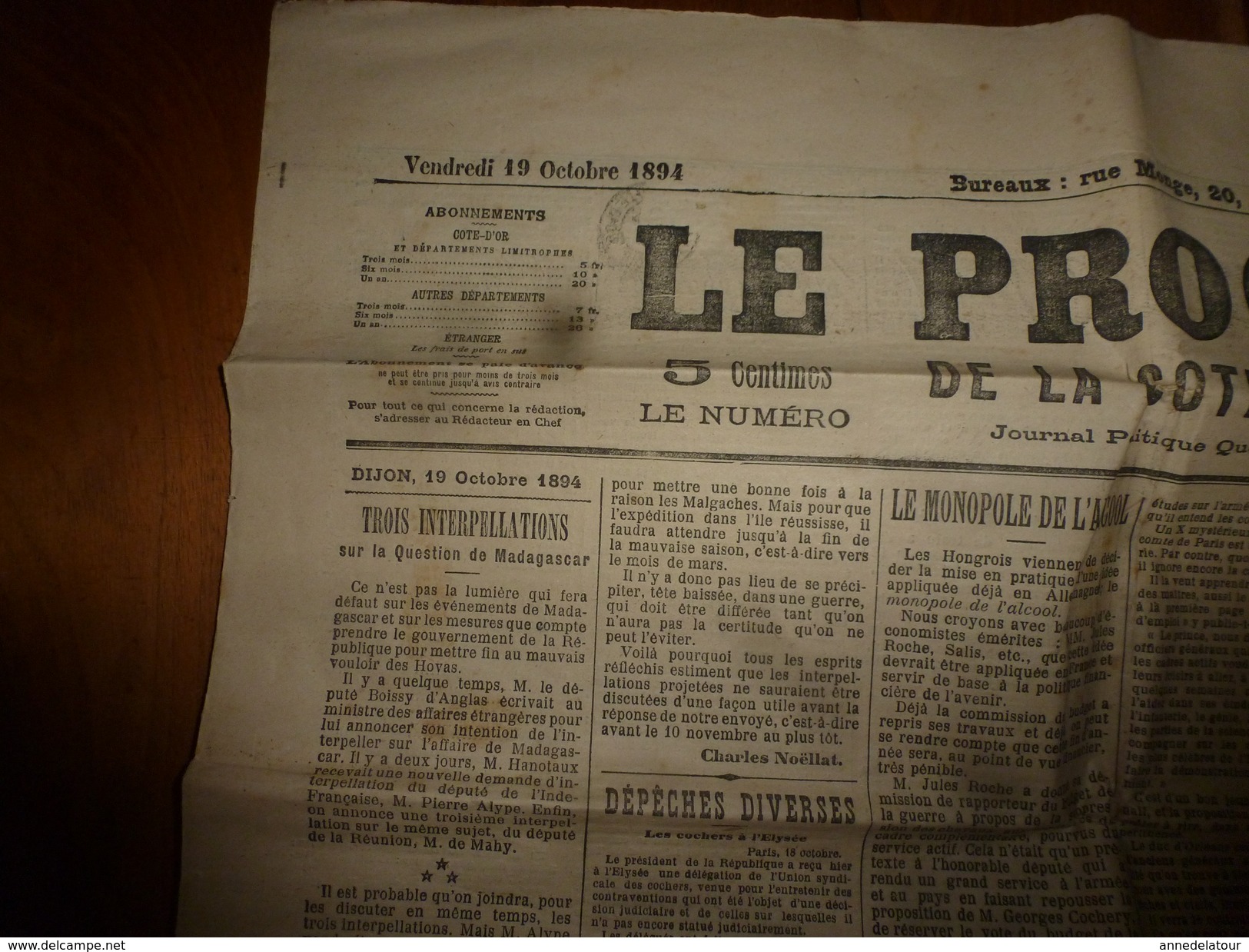 1894 Le Progrès :(Dijon) Pierre Vaux Est Un âne Rustre Ignare Et Frustre;La Méprise Du Chasseur Nicolle De Beaumont;etc - 1850 - 1899