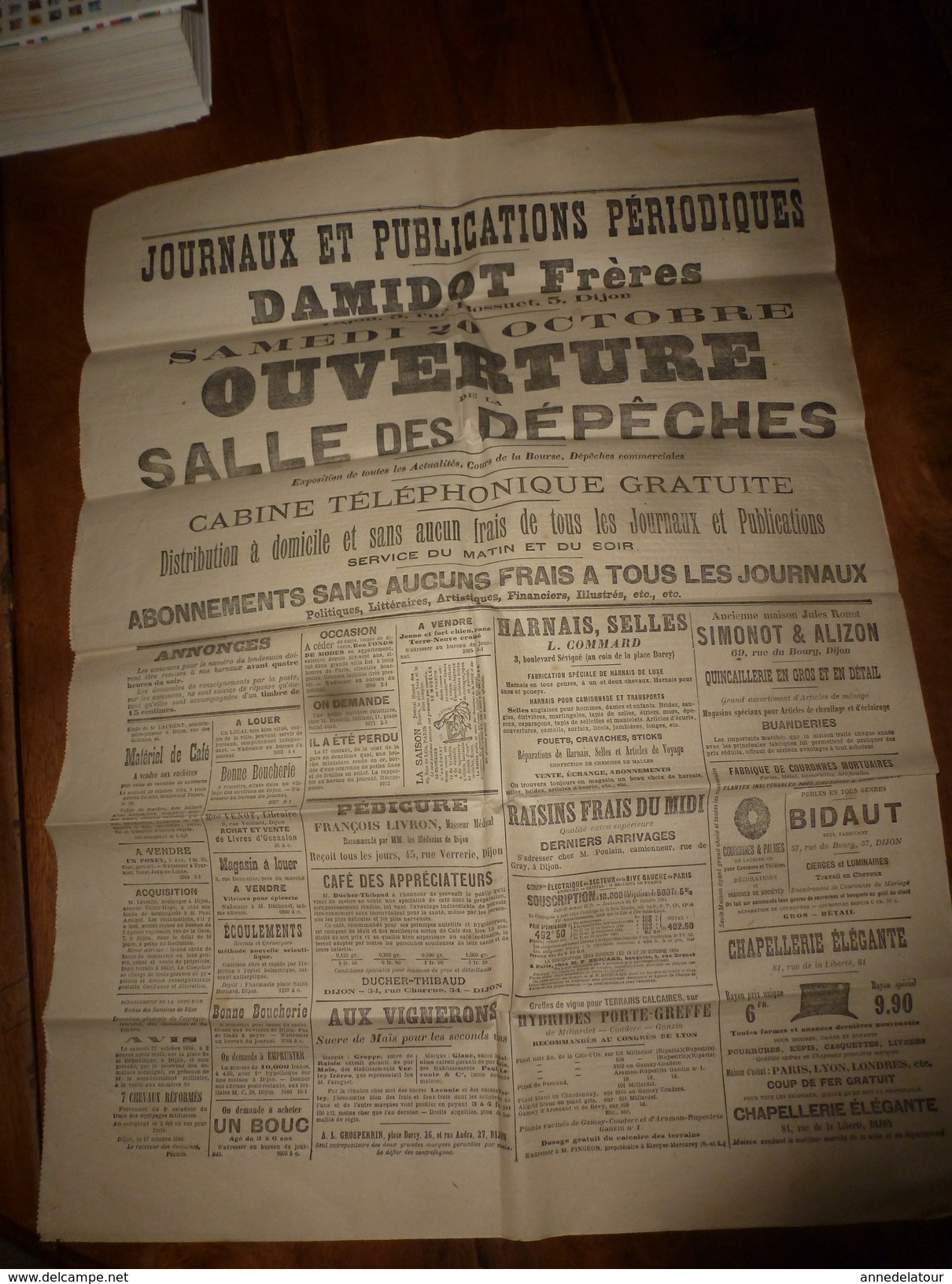 1894 Le Progrès :(Dijon) Pierre Vaux est un âne rustre ignare et frustre;La méprise du chasseur Nicolle de Beaumont;etc