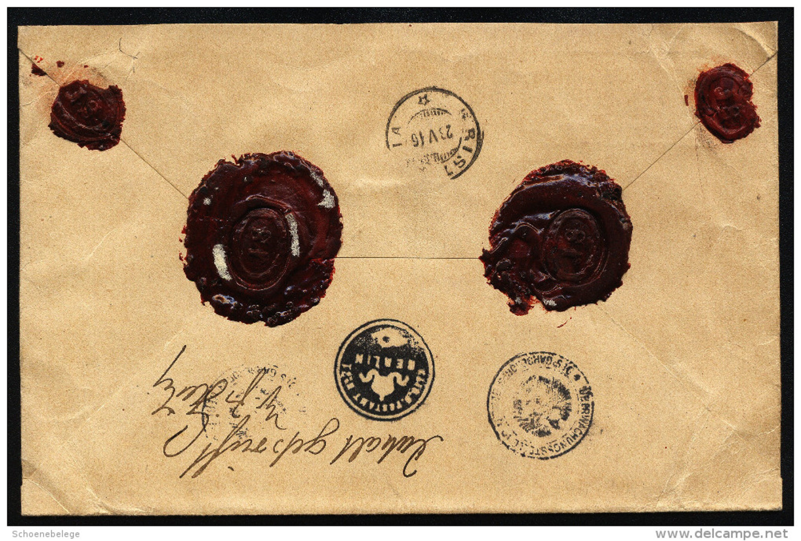 A3336) DR Wertbrief Von Berlin 19.5.1916 Nach Norwegen Mit Postamts- Und Militärzensur - Briefe U. Dokumente