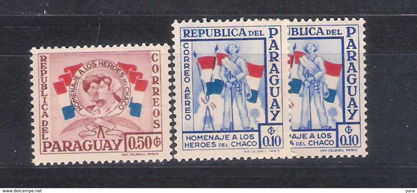 Paraguay 1957  3 Different Flags  MNH (a3p21) - Paraguay