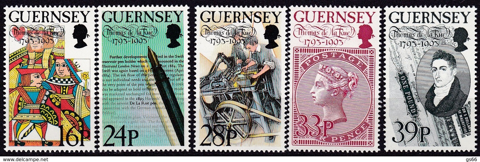 Guernsey, 1993, 617/21, Thomas De La Rue. MNH ** - Guernesey