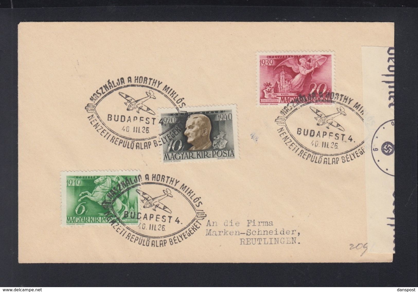 Hungary  Cover 1940 Special Cancellation Horty - Briefe U. Dokumente