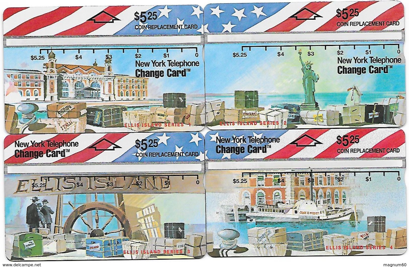 ETATS-UNIS 4 Cartes Nynex 5.25 Dollars Neuves - Cartes Holographiques (Landis & Gyr)